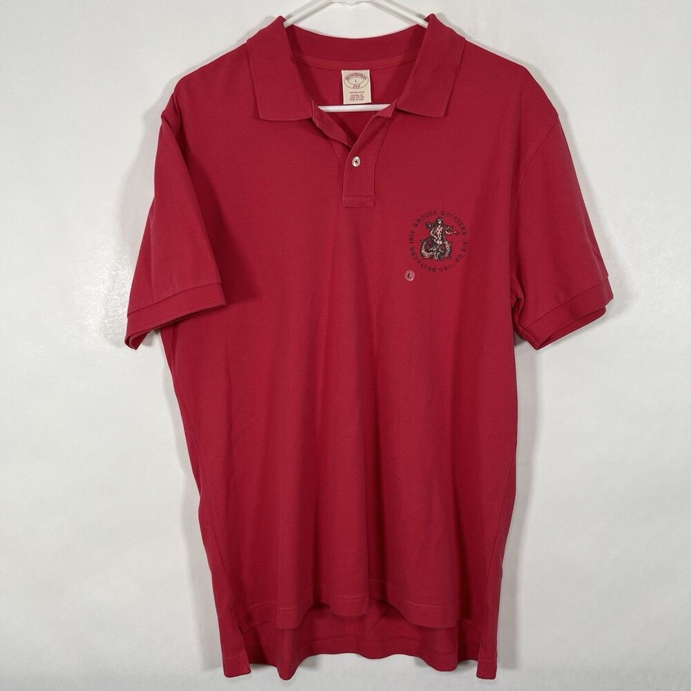 Brooks Brothers 346 Vintage Polo Shirt Mens Large Coral Pink Original Fit NWT